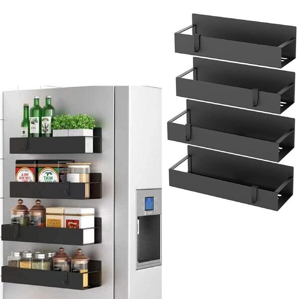 Velocity 4-Pieces Spice Racks Fridge Storage Seasoning Organizer for Kitchen