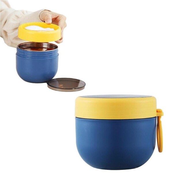 Velocity Insulated Oats Containers Yogurt Jars Food Thermos for School Office Picnic Travel Blue