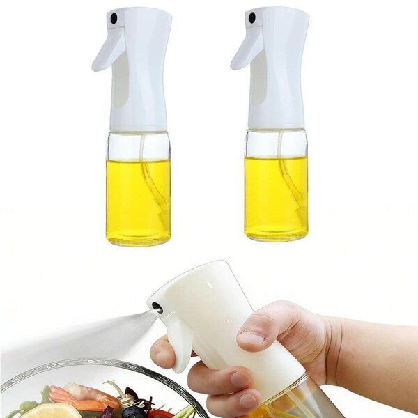 Velocity 2-Pieces Glass Oil Sprayer Olive Oil Mister for Kitchen Cooking Barbecue White