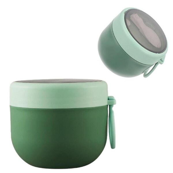 Velocity Insulated Oats Containers Yogurt Jars Food Thermos for School Office Picnic Travel Green