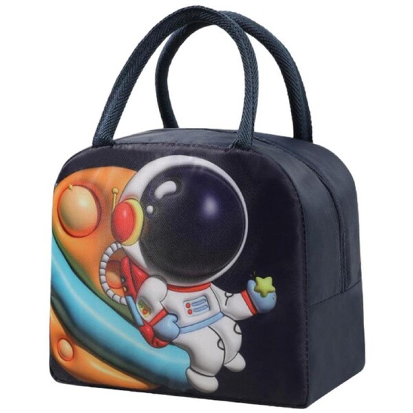 Velocity Cute Insulated Lunch Bag 3D Cartoon Meal Tote Bag Navy