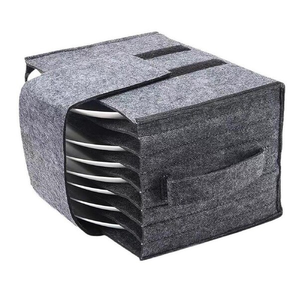 Velocity Felt Plate Holder Storage Bag Tableware Organizer for Camping Picnic