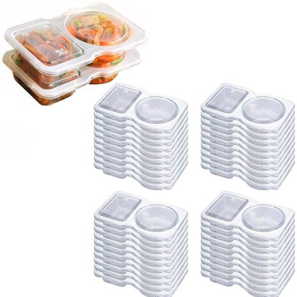 Velocity 40-Pieces Set Reusable Snack Containers with Lids Stackable Double Compartment Snack Box for On-the-Go Meals and Ca