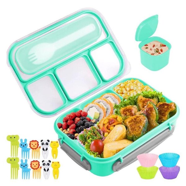Velocity 4 Compartments Bento Lunch Box Green