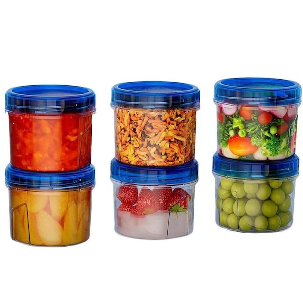Velocity 6-Pieces 500 ml Food Containers-Reusable Meal Prep Boxes Microwave and Freezer Safe