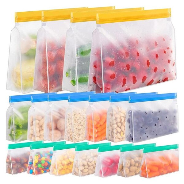 Velocity 18-Pieces Reusable Stand Up Food Storage Bags Food Storage Bags