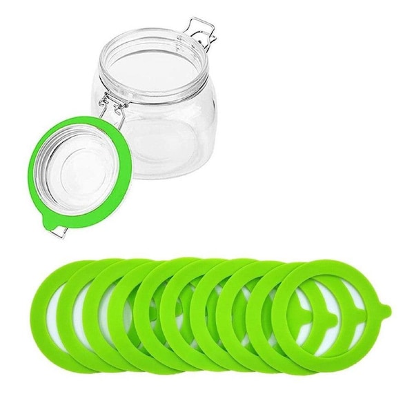 Velocity 10-Pieces Silicone Replacement Gasket Sealing Ring for Mason Jar Regular Wide Mouth Glass Jars Green
