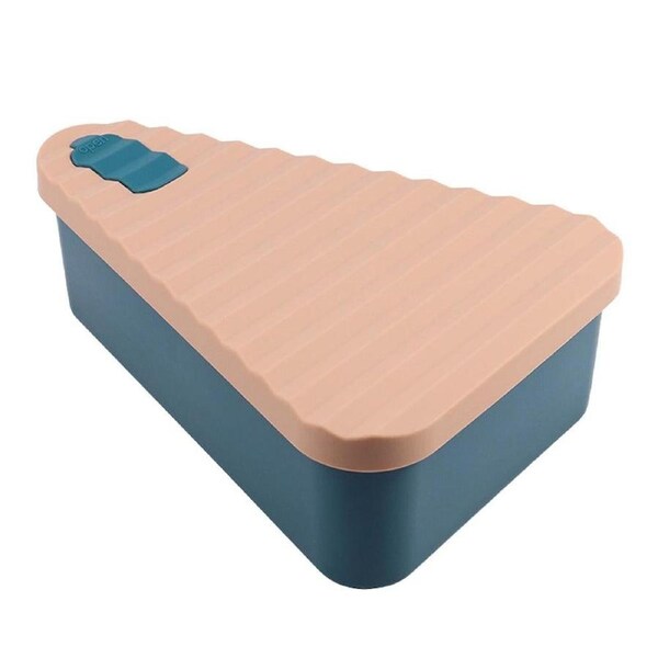 Velocity Pizza Slice Storage Container Silicone Pizza Box with Microwavable Serving Tray for Travel Hiking Camping Pink and Blue