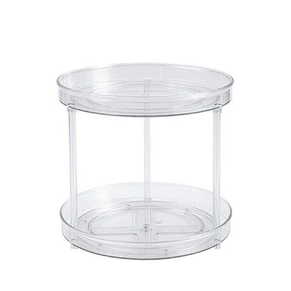 Velocity 2-Tier Lazy Susan Turntable Spice Rack Cabinet Storage Tray Organizer for Kitchen Countertop