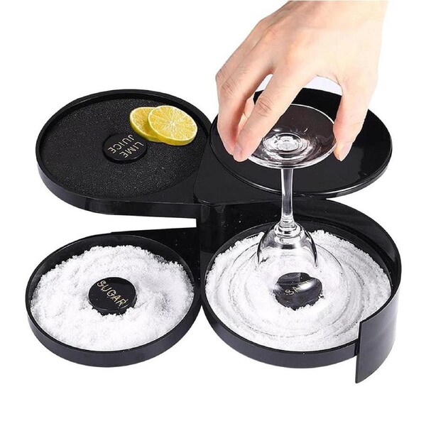 Velocity 3-Tier Bar Juice Cocktail Seasoning Box Salt and Sugar Container for Bar Pub Party
