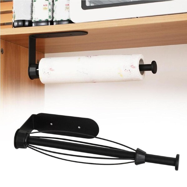 Velocity Stainless Steel No Drilling Wall Mount Paper Towel Holder for Kitchen Bathroom with 3M Adhesive and Screws
