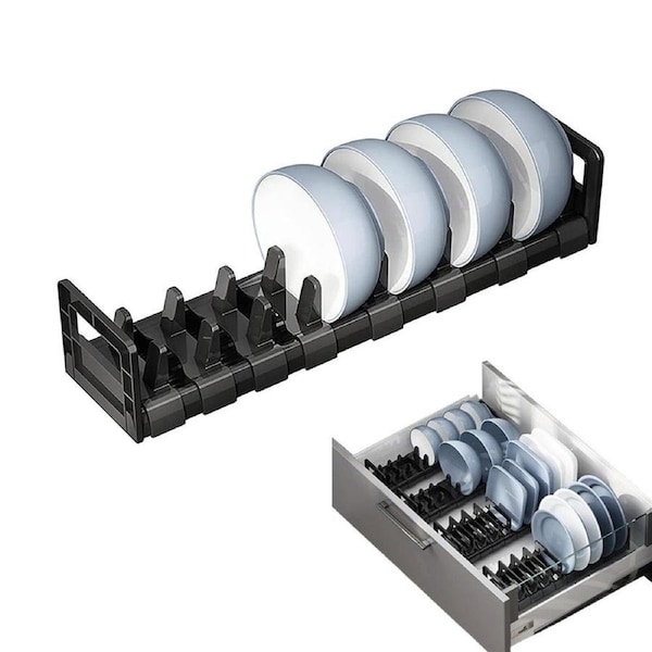 Velocity Adjustable Aluminum Dish Drainer Drawer Bowl Drying Rack Organizer Kitchen Accessory