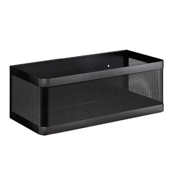 Velocity Punching-Free Hanging Storage Baskets Organizer Wall Mount Storage Bin Rack for Kitchen Bathroom Black