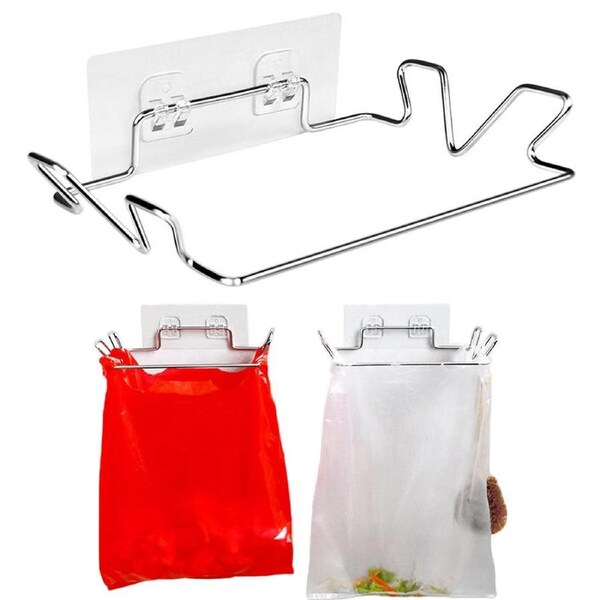 Velocity 2-Pieces Pack Wall-Mounted Stainless Steel Trash Bag Holders Garbage Plastic Bags Racks