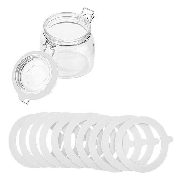 Velocity 10-Pieces Silicone Replacement Gasket Sealing Ring for Mason Jar Regular Wide Mouth Glass Jars White