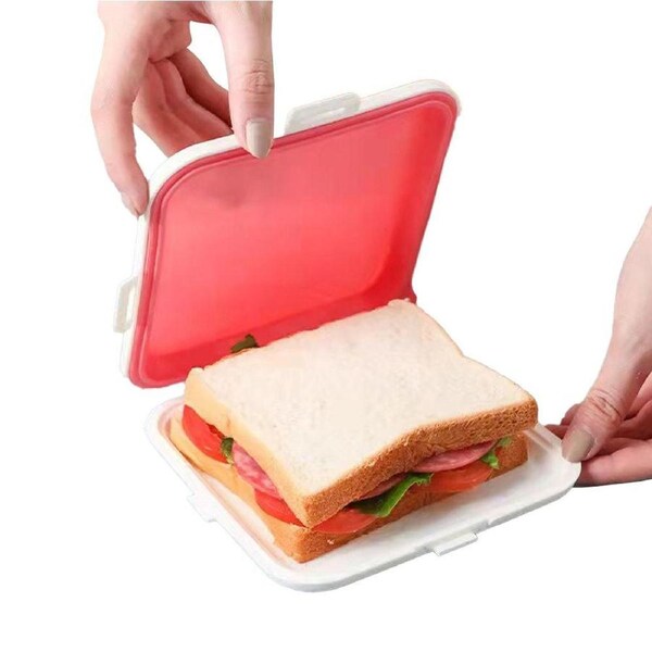 Velocity Reusable Sandwich Boxes Storage Box Lunch Box Food Storage Case Pink