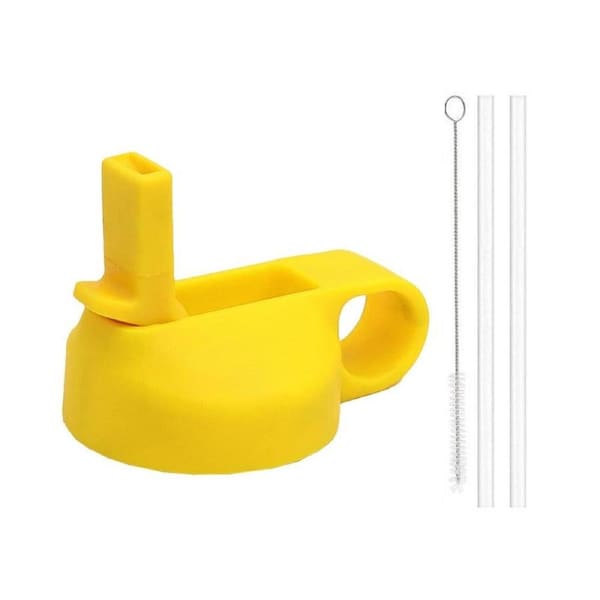 Velocity Replacement Wide Mouth Straw Lid Flip Cap Set Compatible with HydroFlask Wide Mouth Water Bottle Yellow