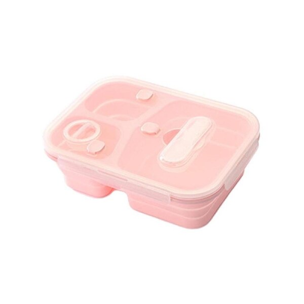 Velocity Collapsible Silicone Outdoor Lunch Box Leakproof Folding Food Container Pink