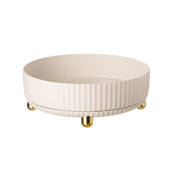 Velocity 360° Rotating Seasoning Organizer Spice Snack Cosmetic Storage BoxTray Display Stand White
