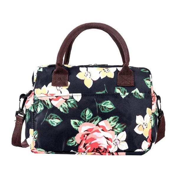 Velocity Insulated Lunch Bag Cross-body Cooler Lunch Box PinkFlower Style