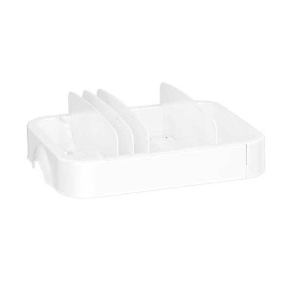 Velocity Expandable Kitchen Container Lid Organizer with Dividers Adjustable Lid Storage Tray