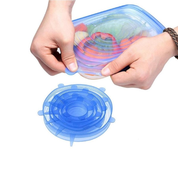 Velocity 6-Pieces Kitchen Reusable Round Bowl Covers Silicone Stretch Lids Food Storage Cover