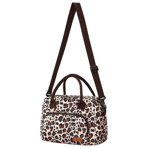 Velocity Insulated Lunch Bag Cross-body Cooler Lunch Box Leopard Print Style