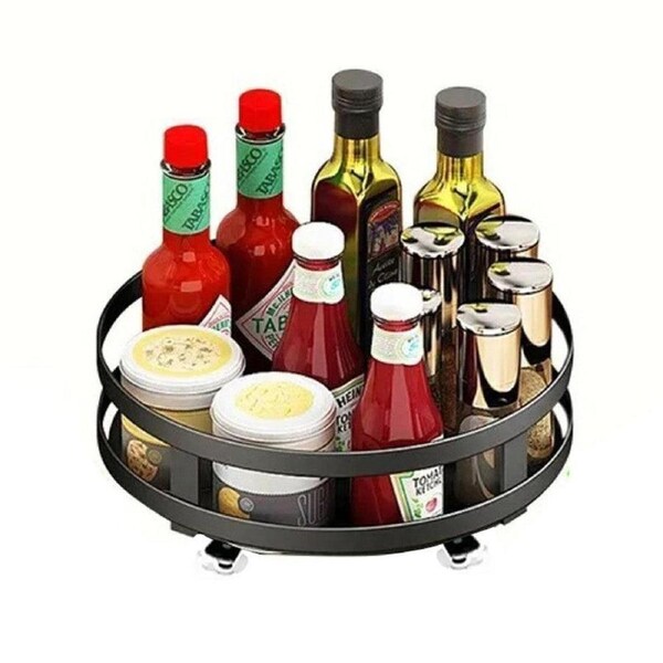 Velocity Lazy Susan Turntable Carbon Steel Rotating Spice Holder Kitchen Pantry Cabinet Organizer