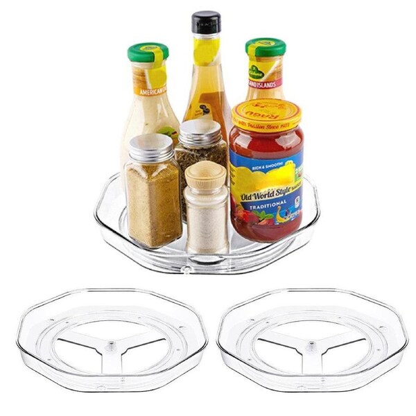 Velocity 2-Pieces Lazy Susan Turntable Pantry Kitchen Storage Rotating Spice Rack Organizer