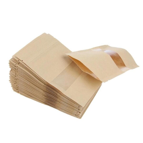 Velocity 100x L XL Resealable Kraft Paper Food Storage Bag