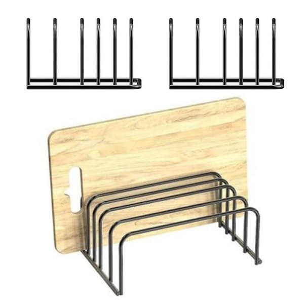 Velocity 2-Pieces Cutting Board Organizer Cutting Board Holder Rack for Kitchen Cabinet Countertop
