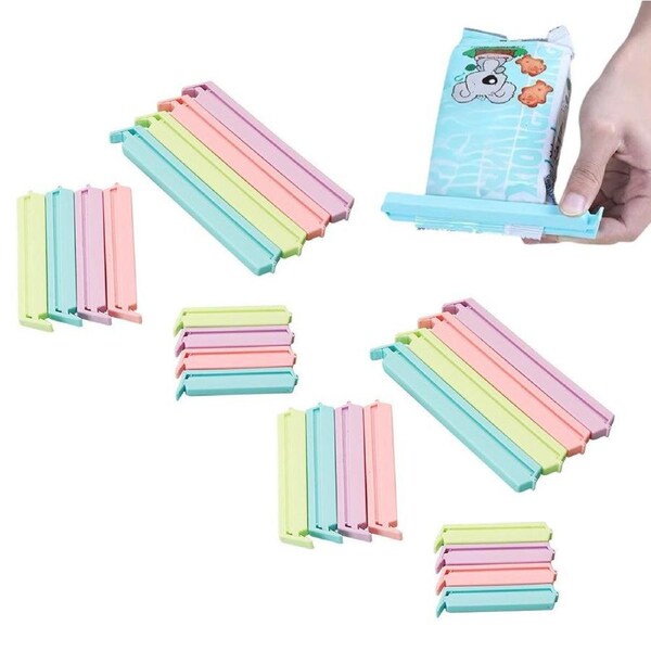 Velocity 24-Pieces Plastic Bag Clips Sealer Clamp for Kitchen Food Snack Storage