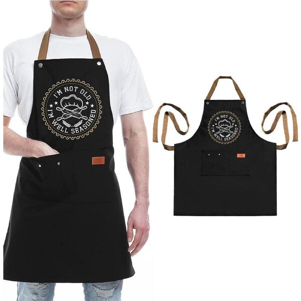 Velocity 3 Pockets Cooking Apron Kitchen Letters Printed Adjustable Apron Style 3