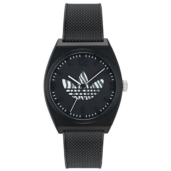 Adidas Originals Project Two Black Resin Strap Analogue Watch AOST23551