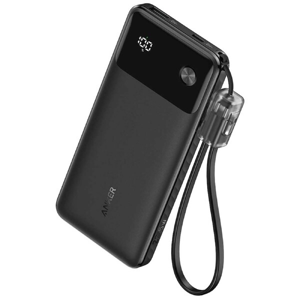 Anker 10K Power Bank 22.5W Black, Slim Design, 10000mAh, USB-C, Trickle Charge