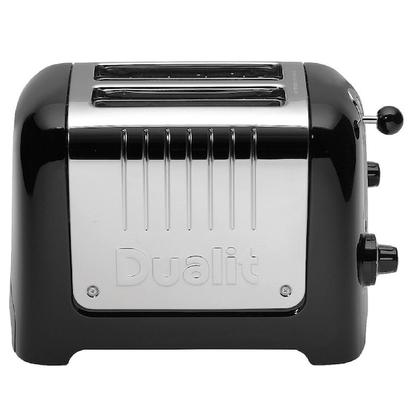 Dualit 2 Slot Lite Toaster DU26208 Black - High Wattage, Extra Wide Slots, Perfect Toast Technology, Bagel & Defrost Functions