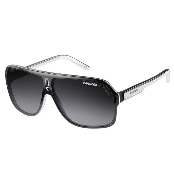 Carrera 27 Black Crystal White Grey Men's Sunglasses Dark Grey