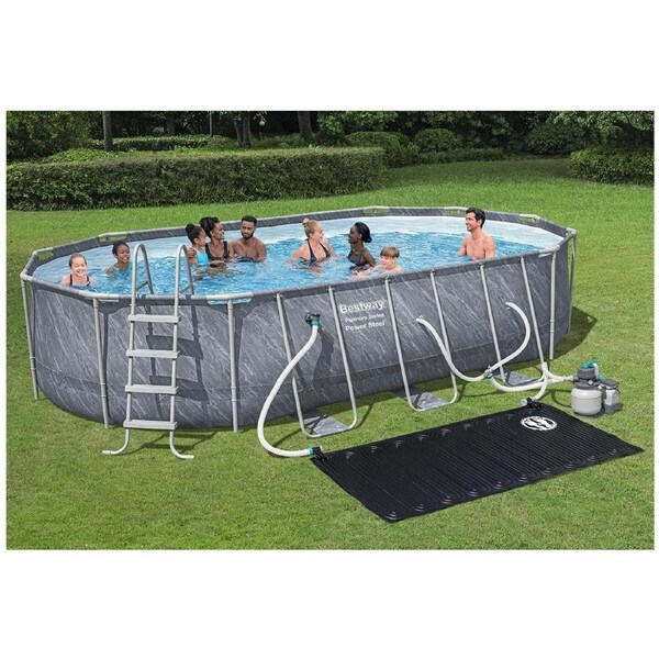 Bestway Power Steel Pool Set 561JTE 6.10m x 3.66m x 1.22m with Sand Filter & Ladder