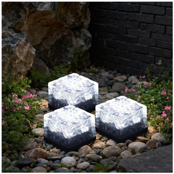 Dais Solar Brick Light 6 Pack Cool, 8 Hours Runtime, Glass Cover, Outdoor Use