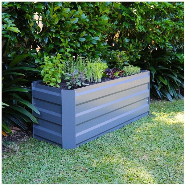 Greenlife Slimline Garden Bed 120 x 45 x 45cm Slate Grey