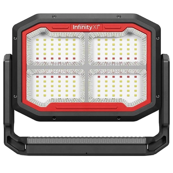 Infinity X1 Dual Powered Solar Work Light 3000 Lumen with Adjustable Kelvin Settings, Dual Charging, Magnet Handle, and Foldable Hook