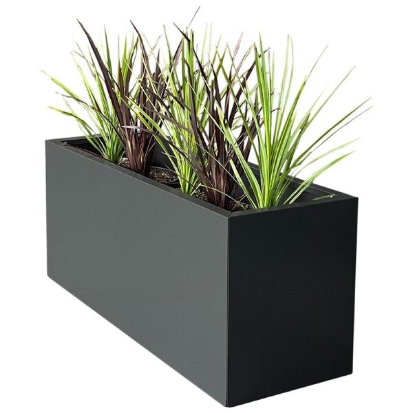 Greenlife Charcoal Designer Planter Box 900 x 340 x 400mm, Galvanised Steel, 122L
