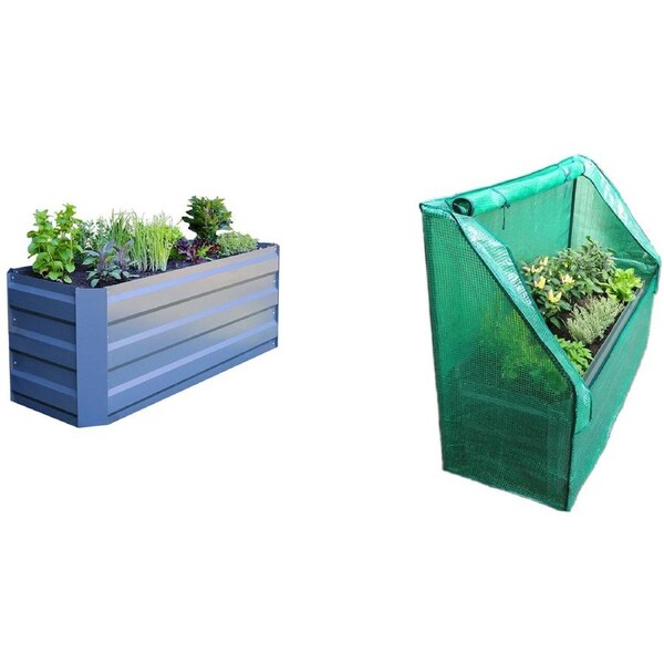 Greenlife Slimline Garden Bed And Greenhouse Cover 120 x 45 x 45cm Slate Grey