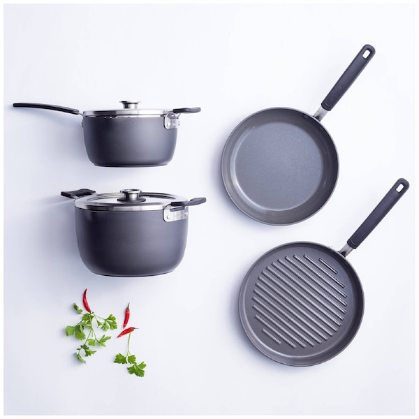 GreenPan Stackables Cookware Set 6 Piece, Diamond Infused Ceramic Nonstick, PFAS-Free, Scratch Resistant, Oven Safe