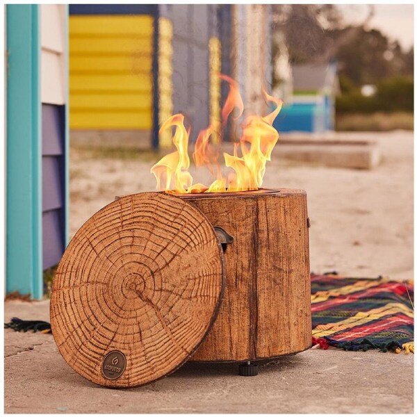 Glow Eco Fuego Wood Fire Pit - Portable Outdoor Fireplace with Cooking Grate & Spark Screen