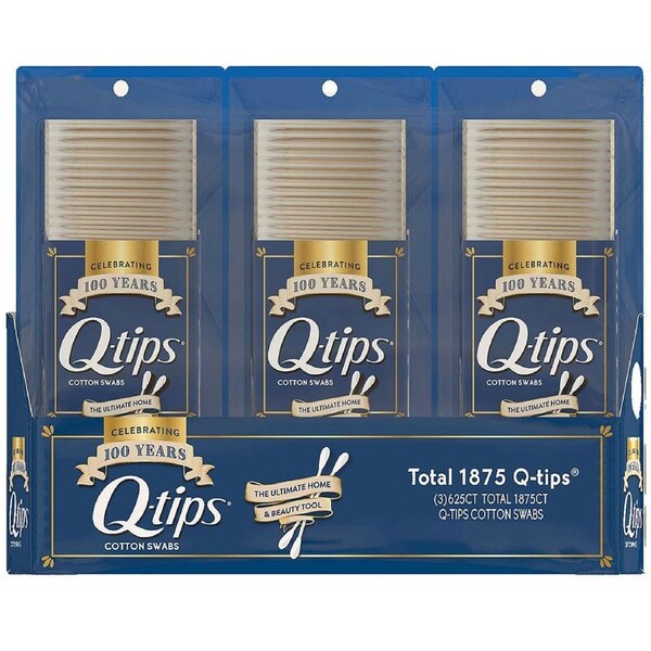 Q-Tips Cotton Swabs 1875 Count - Biodegradable, Soft Cotton, Flexible Sticks