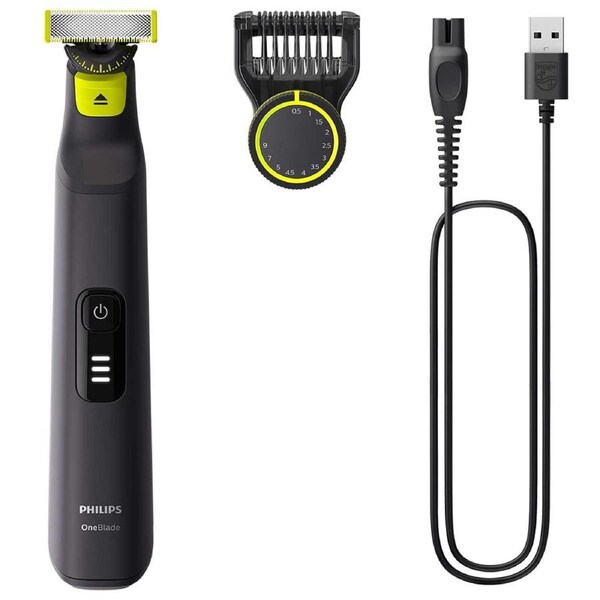 Philips OneBlade Face PRO 360 Bundle, 12 Lengths, Wet & Dry, Charcoal Grey