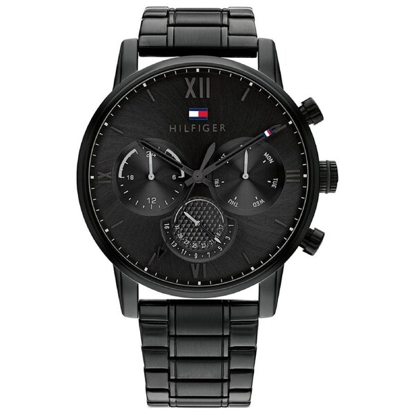 Tommy Hilfiger Men's Watch 44mm Black Steel Black Dial Quartz Chronograph