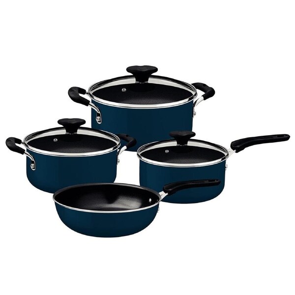 Tramontina Ceramic Cookware Set - Aluminium with Ceramic Coating - Silicone Exterior - Induction Ready - Dishwasher Safe - 4-Piece