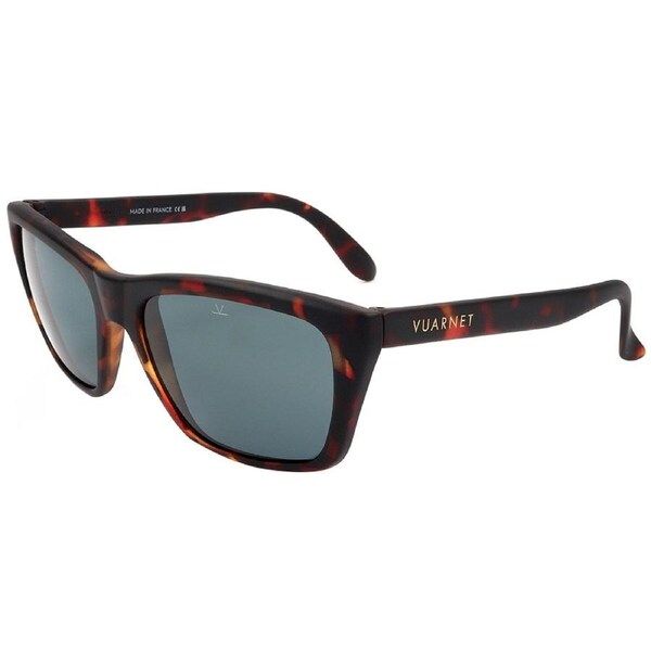 Vuarnet Men's Polarised Sunglasses VL0006, Grey Lenses, Matte Tortoise, 58 mm